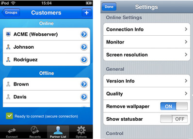 control iphone with teamviewer