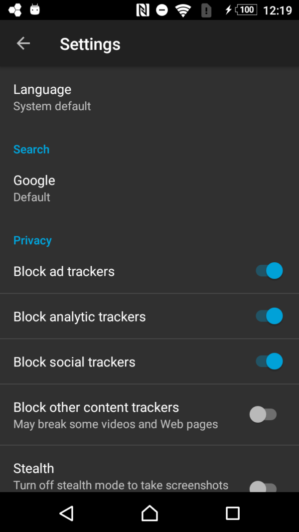 Браузер версия андроид. Focus settings. Нажимать версия андроид. Android Firefox Focus отключить автоматический перевод.