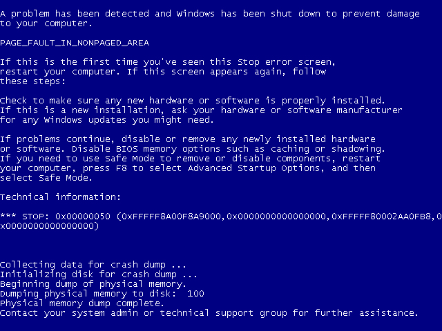 pool corruption in file area bsod