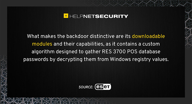 POS backdoor targeting hospitality industry