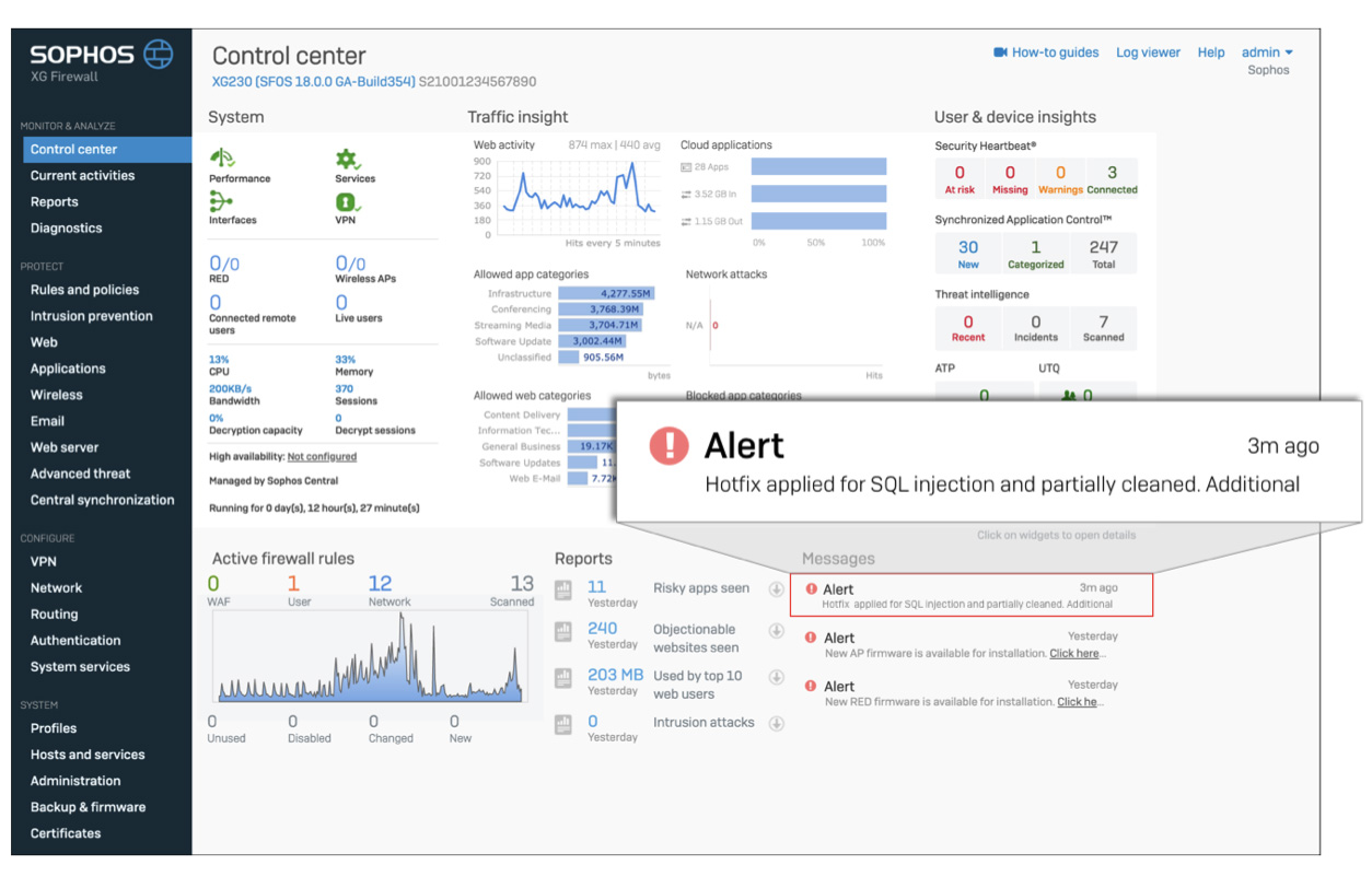 does sophos home premium have a firewall