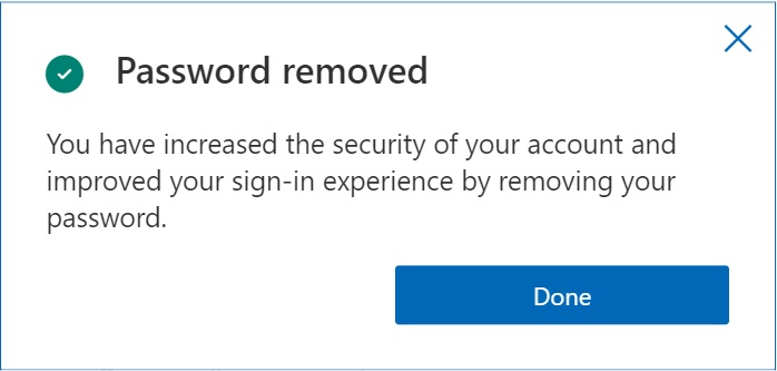 Microsoft passwordless authentication