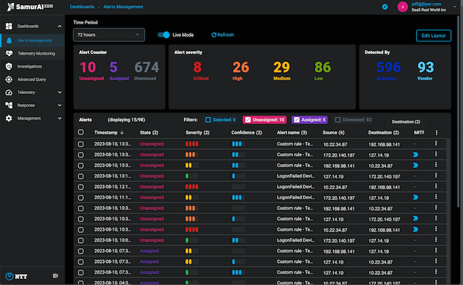 NTT Samurai XDR SaaS