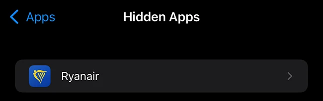 iPhone hide apps