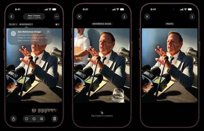 Apple Reference Image provides users with an unalterable reference photo, visually confirming what the sensor saw at the moment of capture. Apple Reference Image
