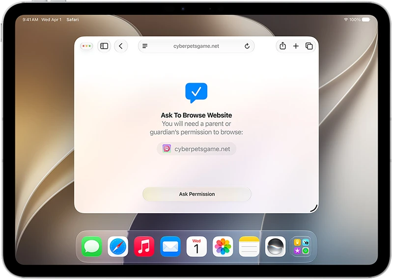 Ask to Browse Apple parental controls