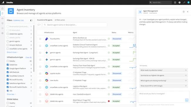 inventory Dataiku Agent Management