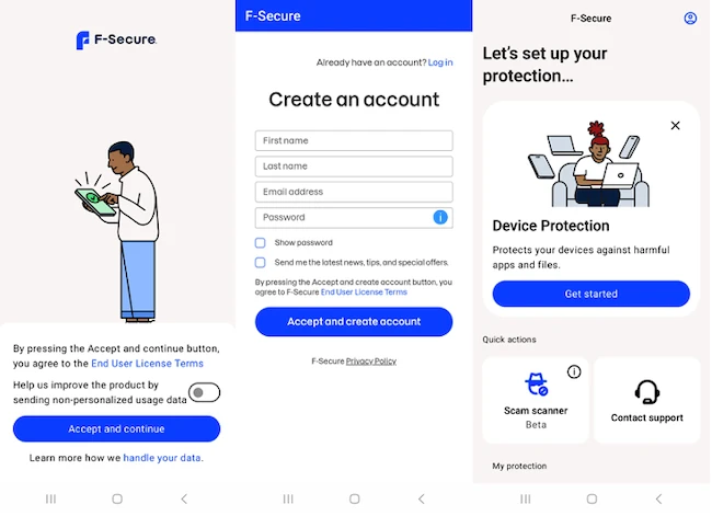 Account creation F-Secure Internet Security