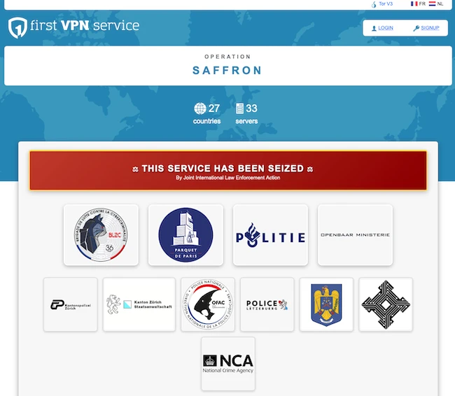 Operation Saffron First VPN takedown