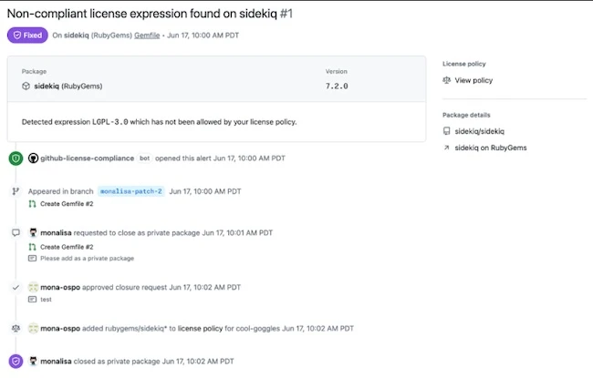 GitHub License Compliance