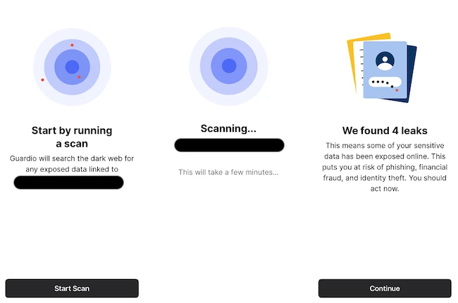 initial scan Guardio Mobile Security