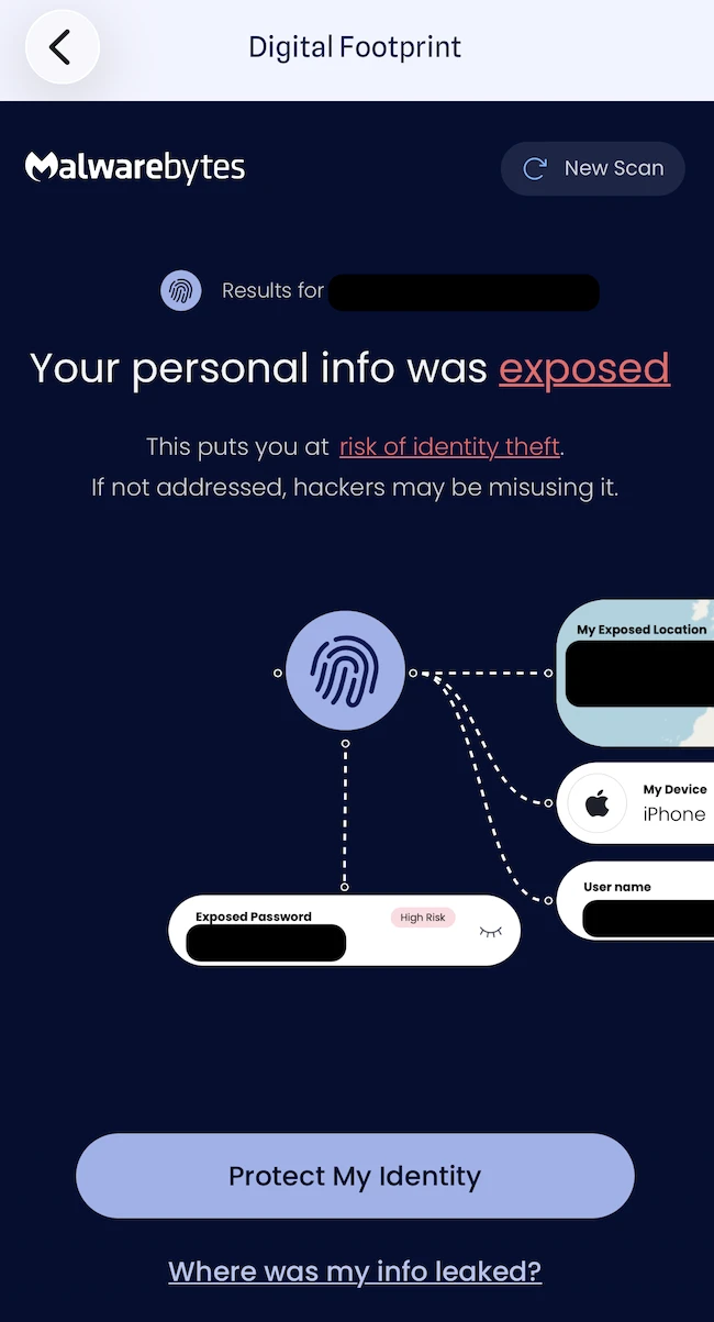 Digital Footprint Malwarebytes Mobile Security