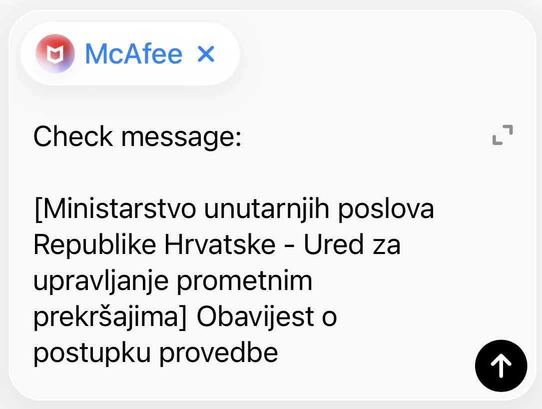 Checking message McAfee ChatGPT scam detection