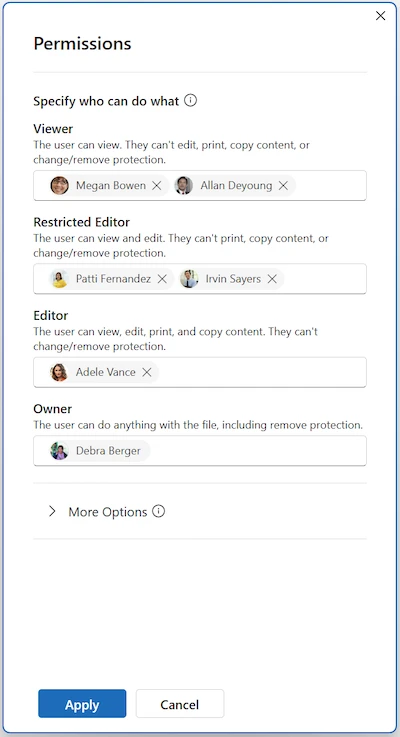 Microsoft Office sensitivity labels 