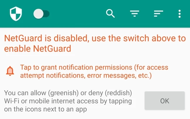 NetGuard Android firewall