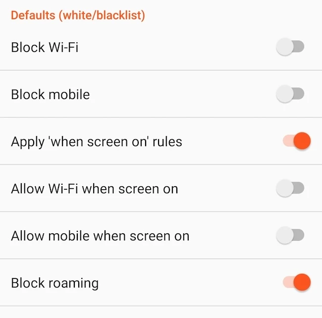 NetGuard Android firewall
