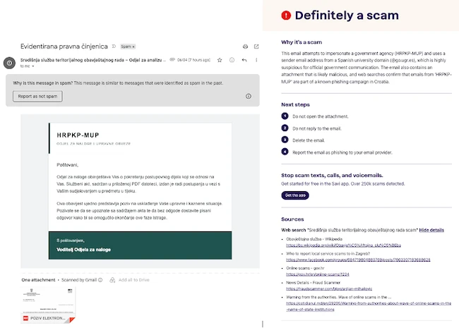 email check Savi Scamwise