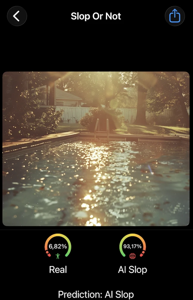 swimming pool AI image detector