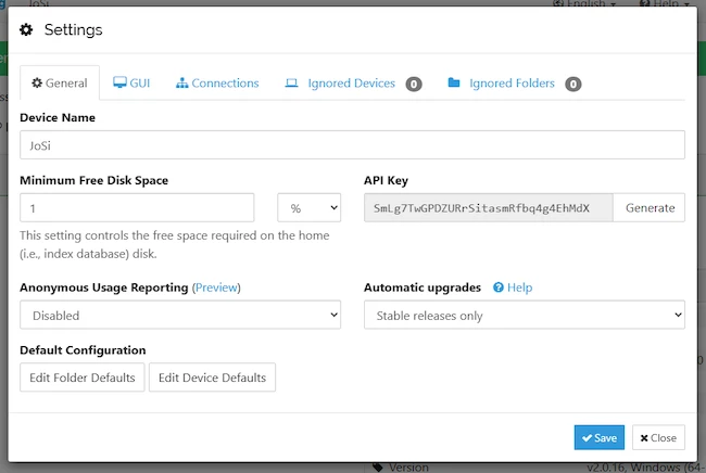 Syncthing private file synchronization