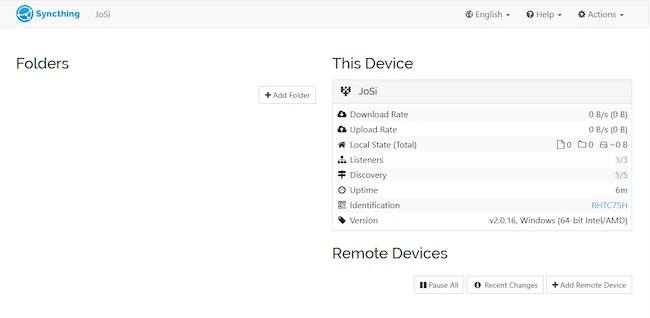 Syncthing private file synchronization
