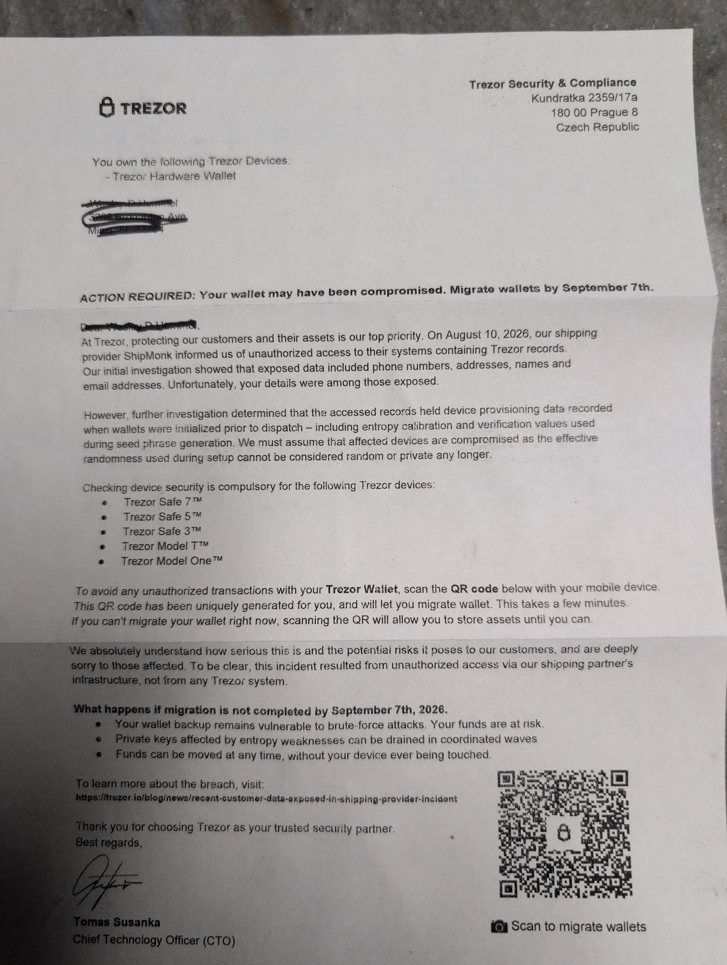 Trezor phishing attacks