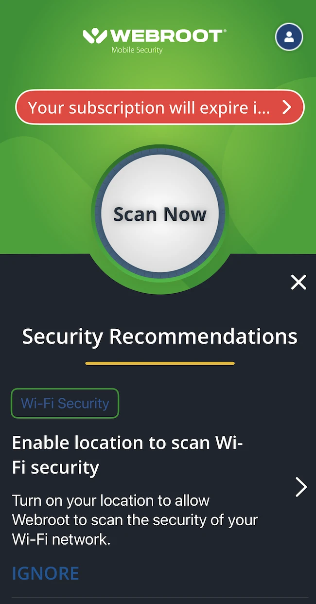 Recommendations Webroot Mobile Security