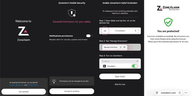 Getting started ZoneAlarm Mobile Security