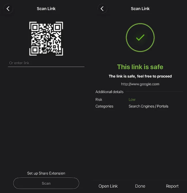 Link Scanning ZoneAlarm Mobile Security