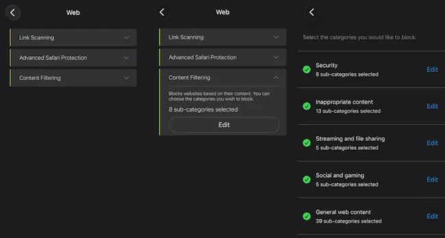 Content Filtering ZoneAlarm Mobile Security
