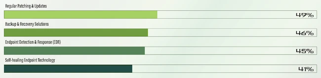 How CISOs currently ensure endpoint resilience against ransomware (overall, %) CISOs ransomware pressure