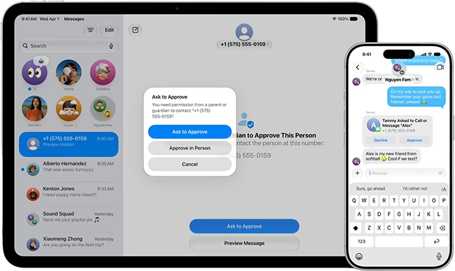 Ask to Approve Apple child safety features
