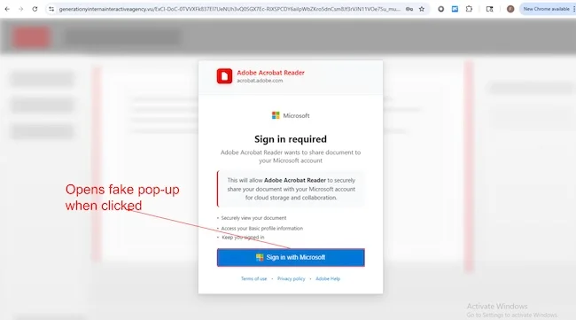 Phishing page displaying a fake Microsoft sign-in prompt Browser-in-the-Browser phishing Microsoft