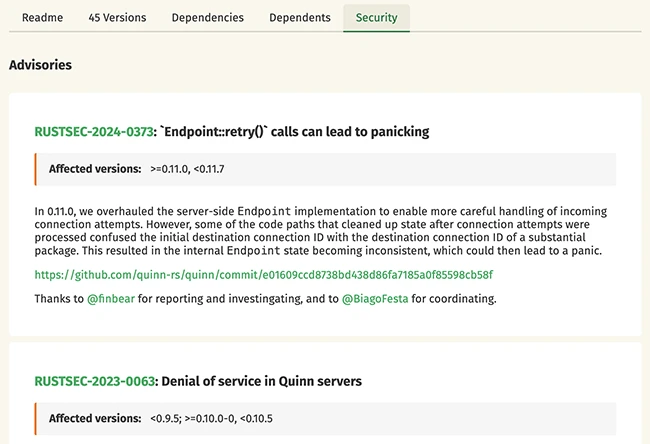 crates.io security update