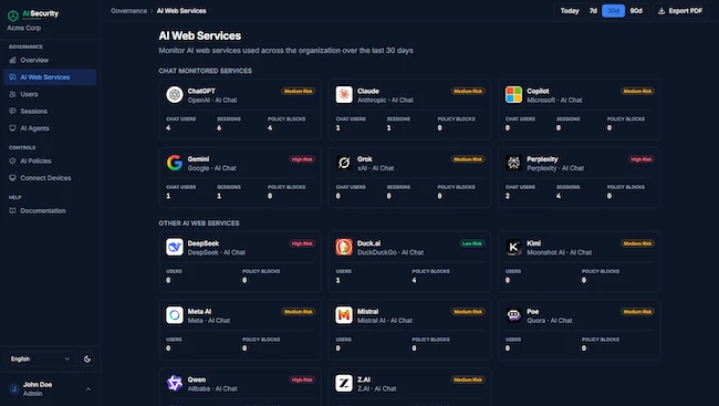 AI Security Platform iboss AI Security Platform