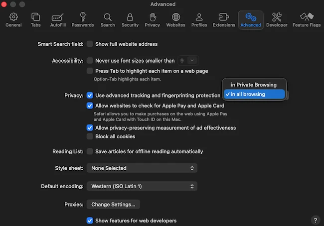 Advanced Fingerprinting Protection macOS Tahoe security