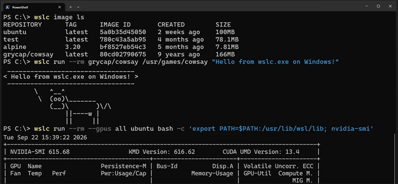Microsoft microsoft WSL containers