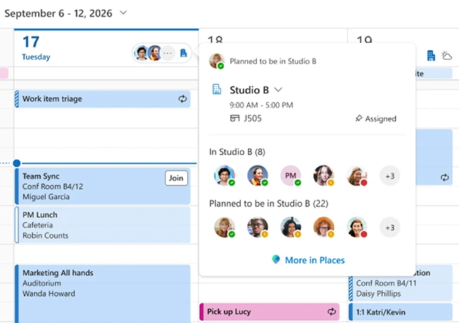 microsoft workplace check-in