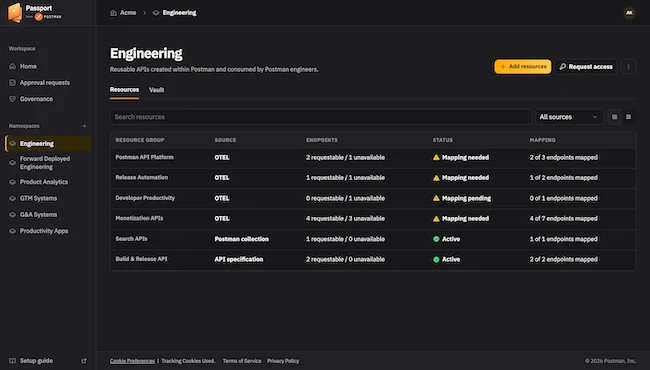 Postman Passport controls API access without exposing credentials