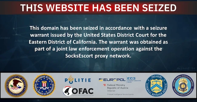 SocksEscort proxy network takedown