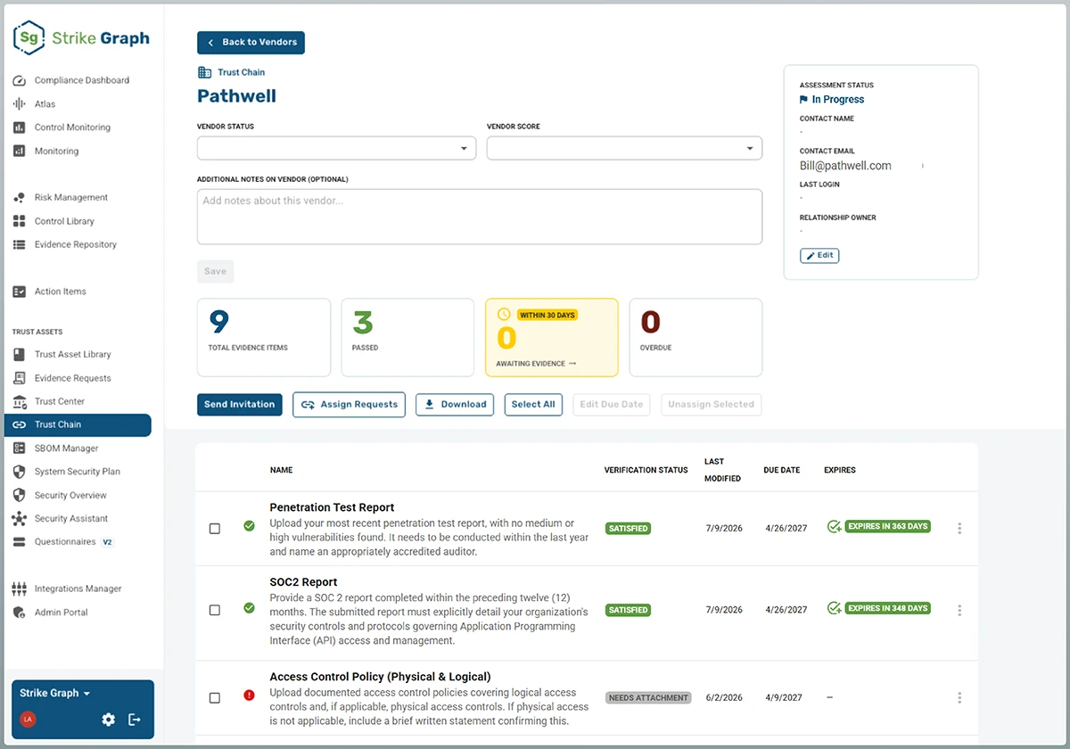 Vendor overview Strike Graph Trust Chain
