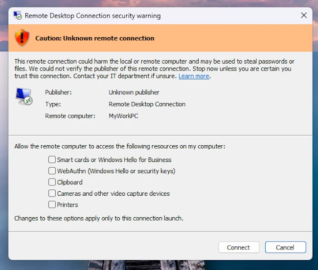 Windows Remote Desktop protections