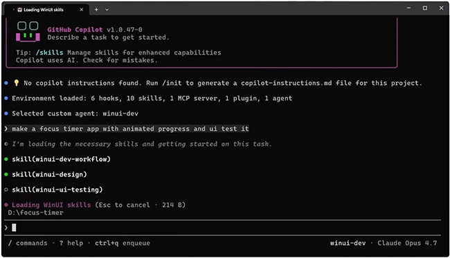 WinUI agent plugin WinUI agent plugin