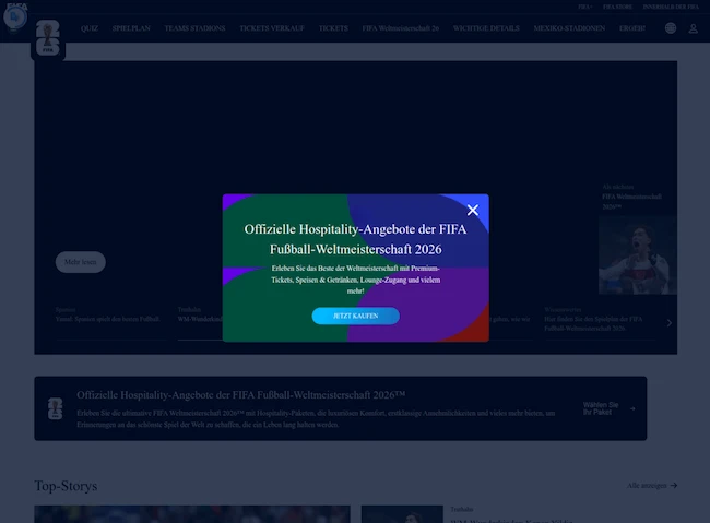 The image depicts a screenshot of the fifaticket2026vip.com phishing website world cup cyber threats