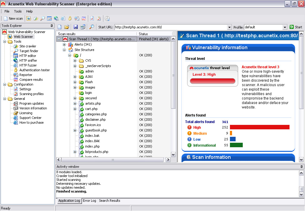 acunetix web vulnerability scanner